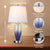 AKASUKI Blue Glass Table Lamp for Living Room Set of 2 with USB Port and Outlet, 3-Way Dimmable Touch Control Bedside Lamps for Bedroom Nightstand Decor, 22.5" H x 12" W (LED Bulbs Included)