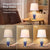 AKASUKI Blue Glass Table Lamp for Living Room Set of 2 with USB Port and Outlet, 3-Way Dimmable Touch Control Bedside Lamps for Bedroom Nightstand Decor, 22.5" H x 12" W (LED Bulbs Included)